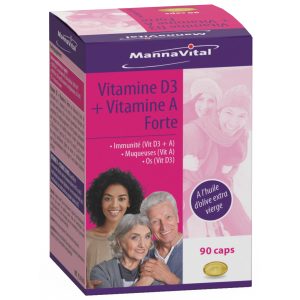 Mannavital vitamine_D3-Vitamine _A_forte 90 capsules